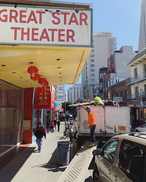 Theater cleanup in progress