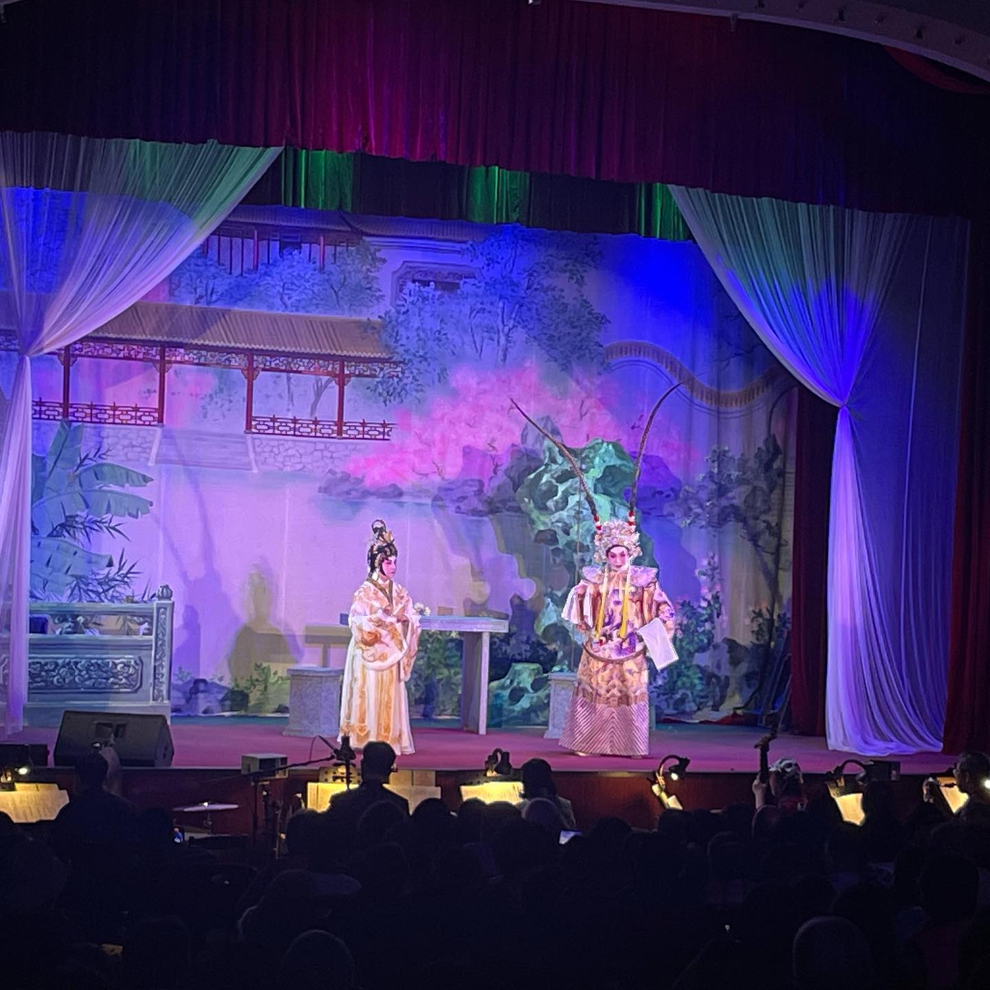 Performers in costume at the Cantonese Opera